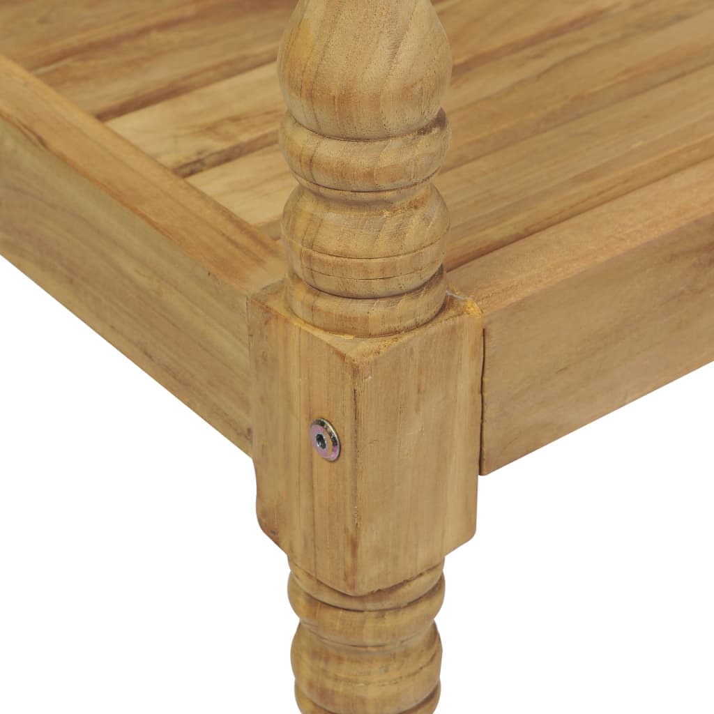 NNEVL Batavia Bench with Cream Cushion 120 cm Solid Teak Wood