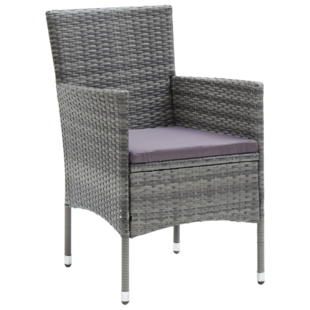 NNEVL 5 Piece Garden Dining Set Grey