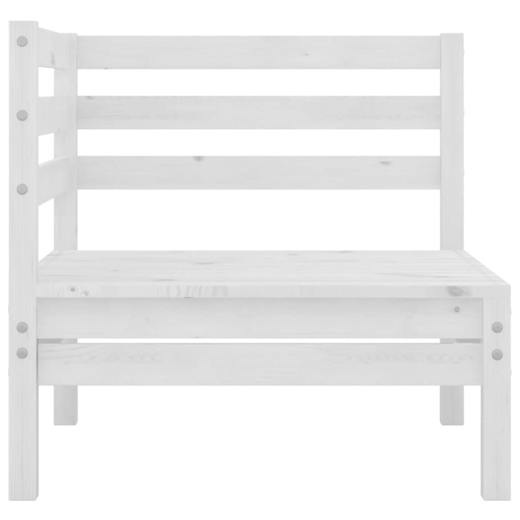 NNEVL 3 Piece Garden Lounge Set Solid Pinewood White