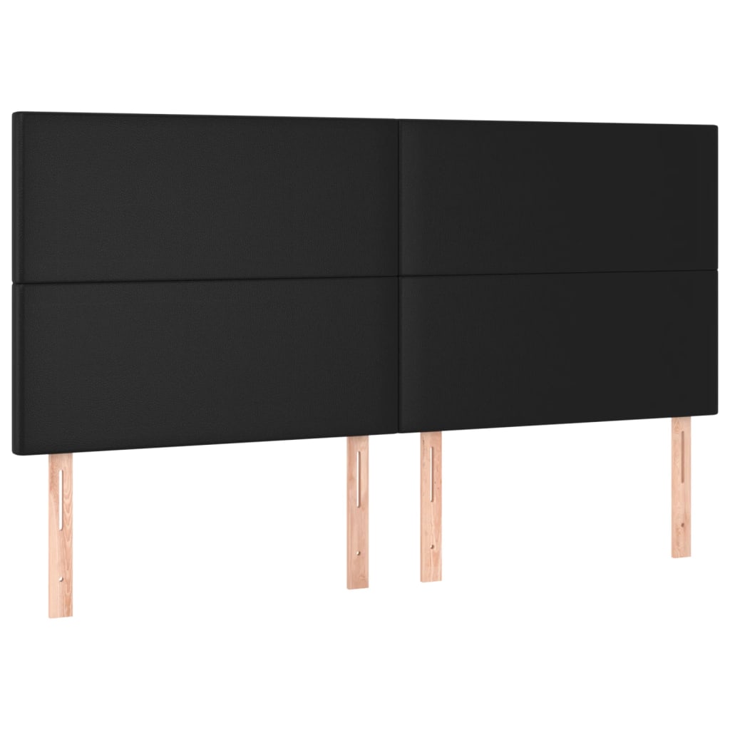 NNEVL Headboards 4 pcs Black 80x5x78/88 cm Faux Leather