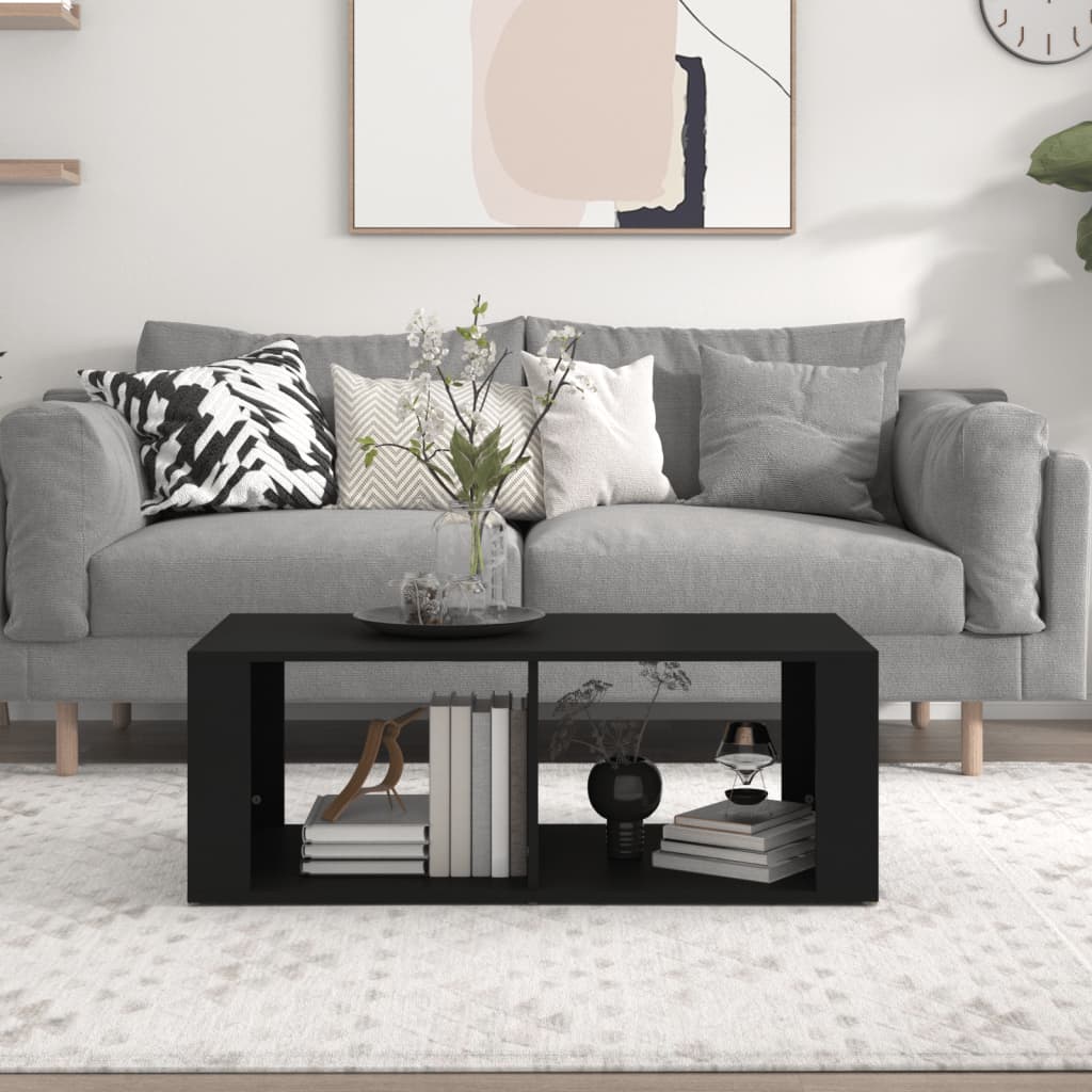 NNEVL Coffee Table Black 100x50x36 cm Engineered Wood