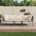 NNEVL 3 Piece Garden Lounge Set with Cushions Grey Poly Rattan