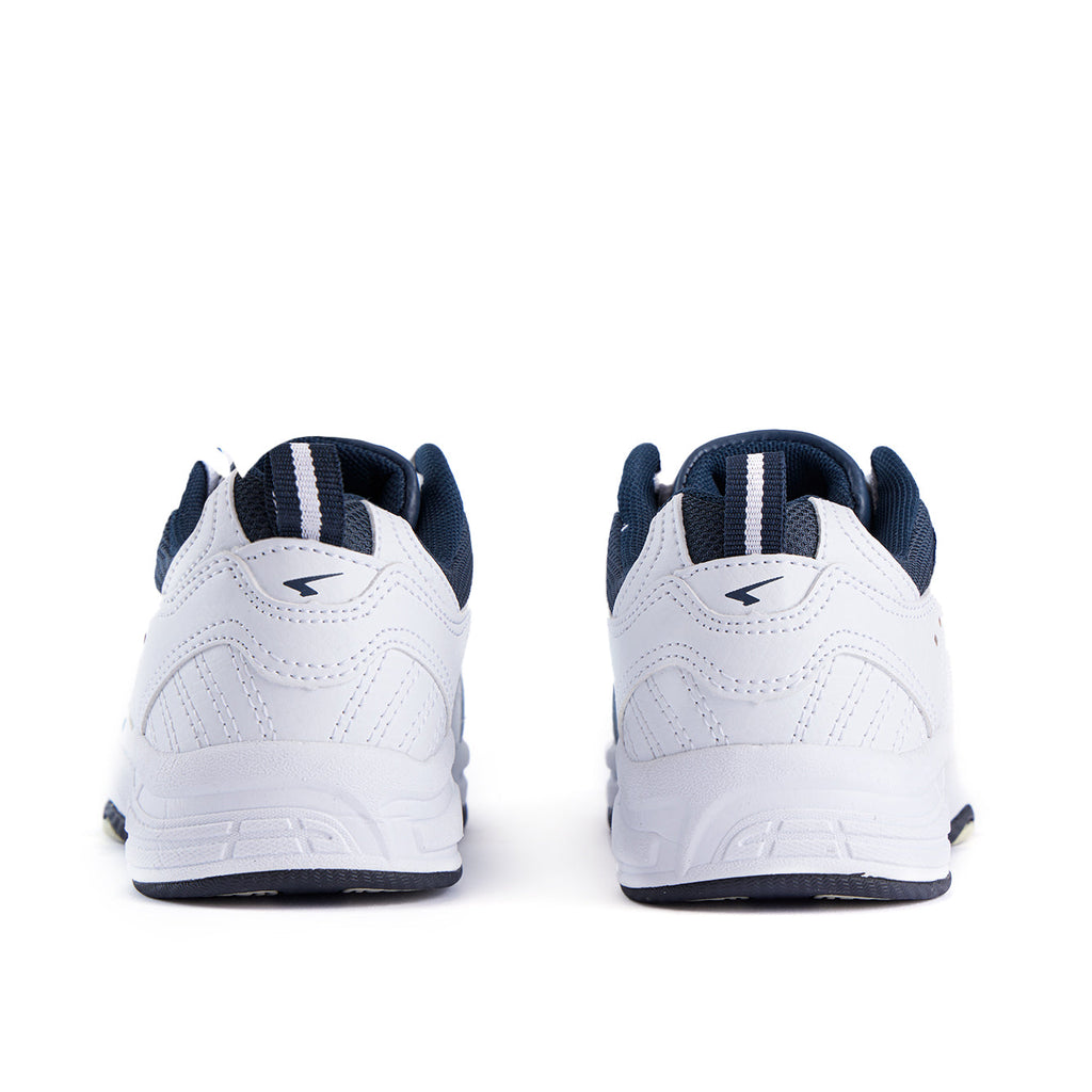 Defy Junior Leather Lace Up Cross Trainer   - White Navy