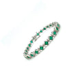 Emerald and Diamond Bracelet in 18K White Gold - KGD 41157