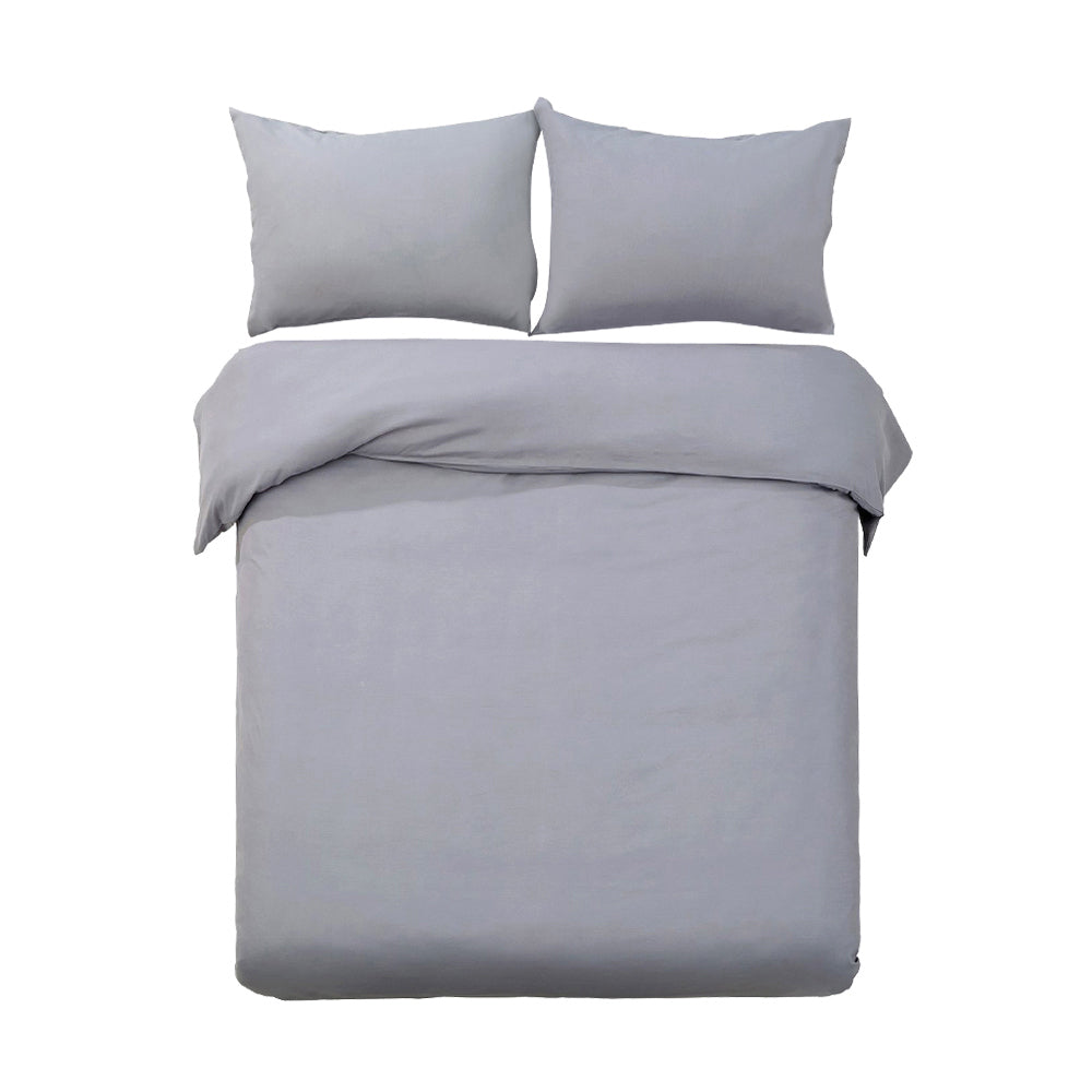 NNEDSZ Bedding Super King Size Classic Quilt Cover Set - Grey