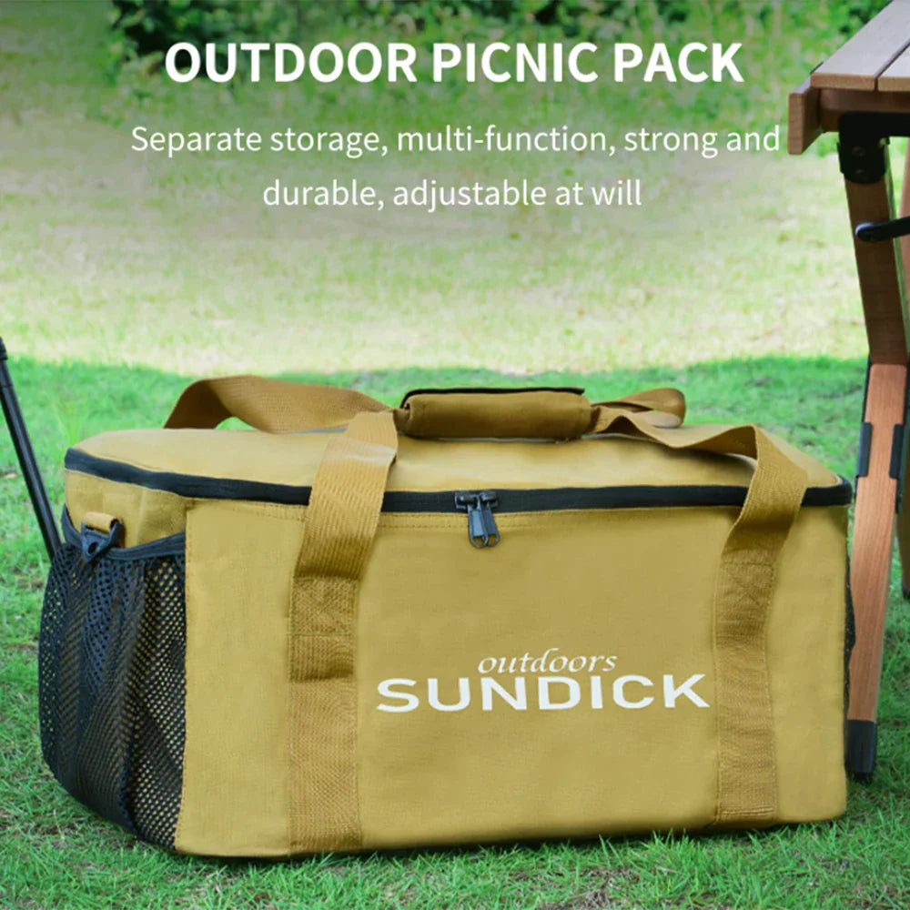 Outdoor Waterproof Picnic Bag Storage Organizer Khaki