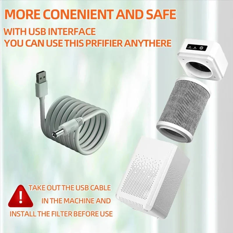 NNEOBA USB Portable Air Purifier with Aromatherapy – Compact Smoke & Odor Filter for Home & Car