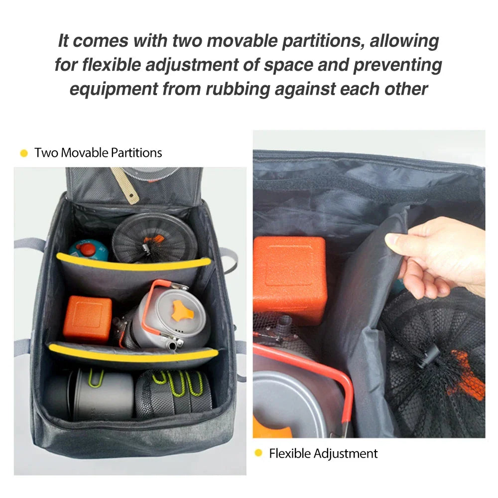 NNEOBA Portable Camping Cookware Storage Bag Grey