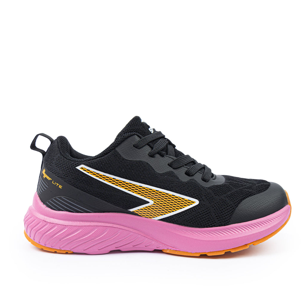 Switch Girls Lace Up Runner - Black/Pink