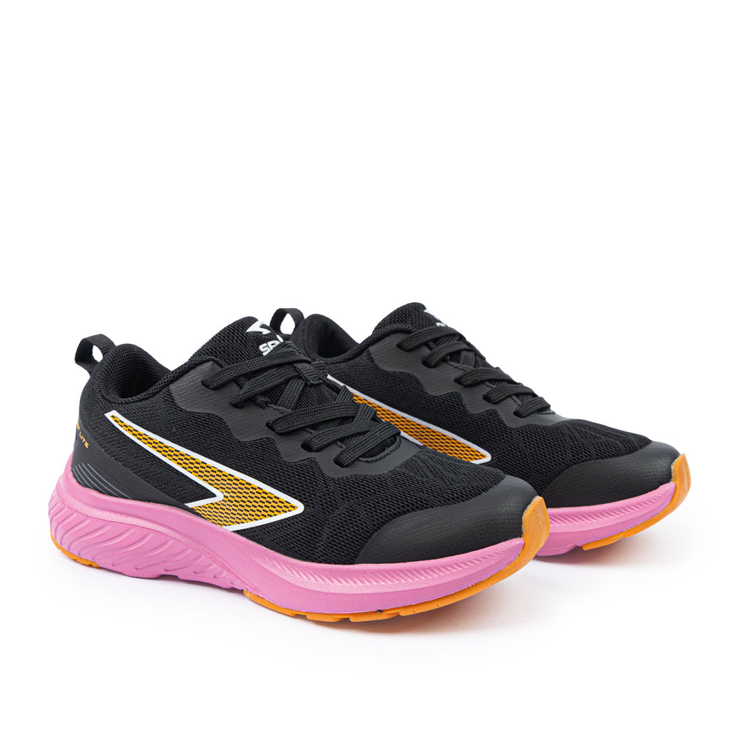 Switch Girls Lace Up Runner - Black/Pink