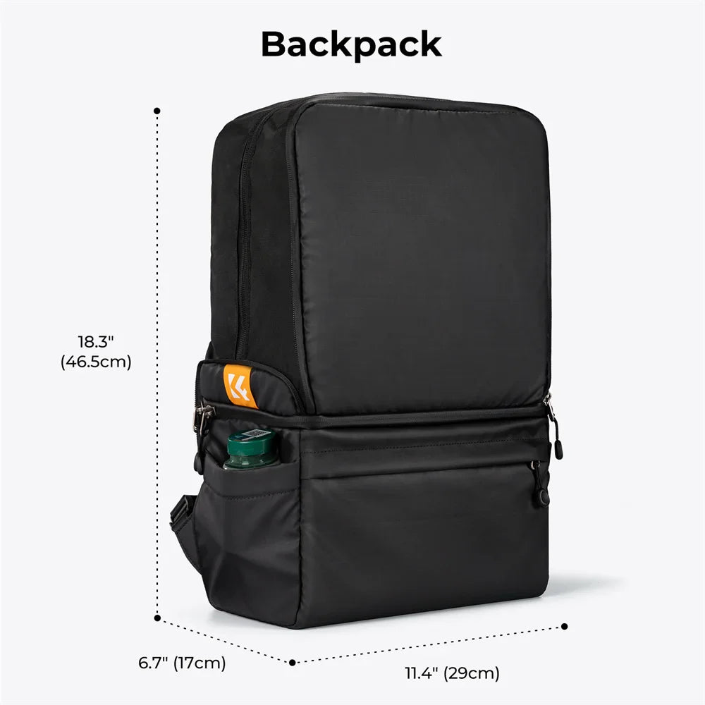NNEOBA 22L 2-in-1 Camera Backpack Sling Bag Black