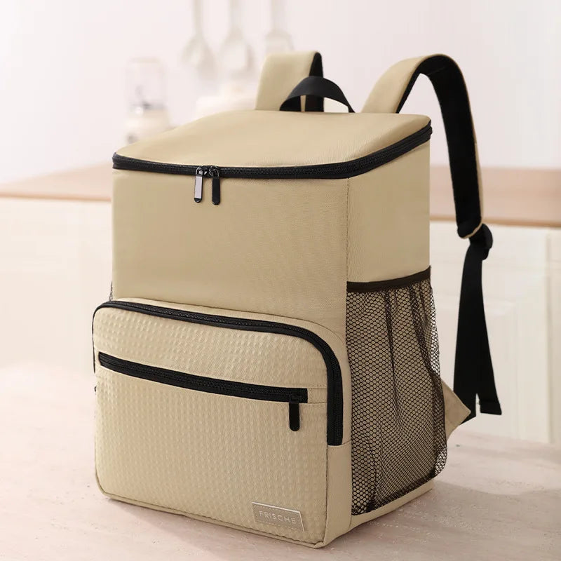 NNEOBA Cooler Backpack Outdoor with PEVA Lining Khaki