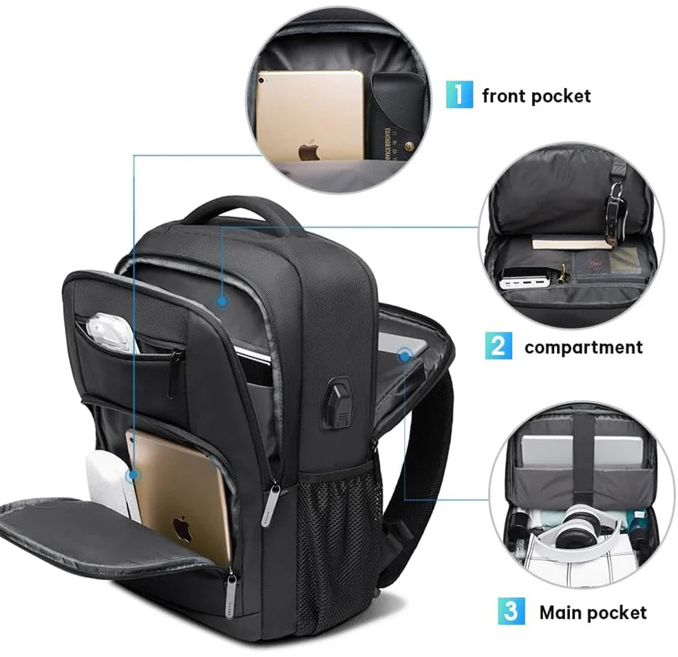 NNEOBA Waterproof Laptop Backpack Black