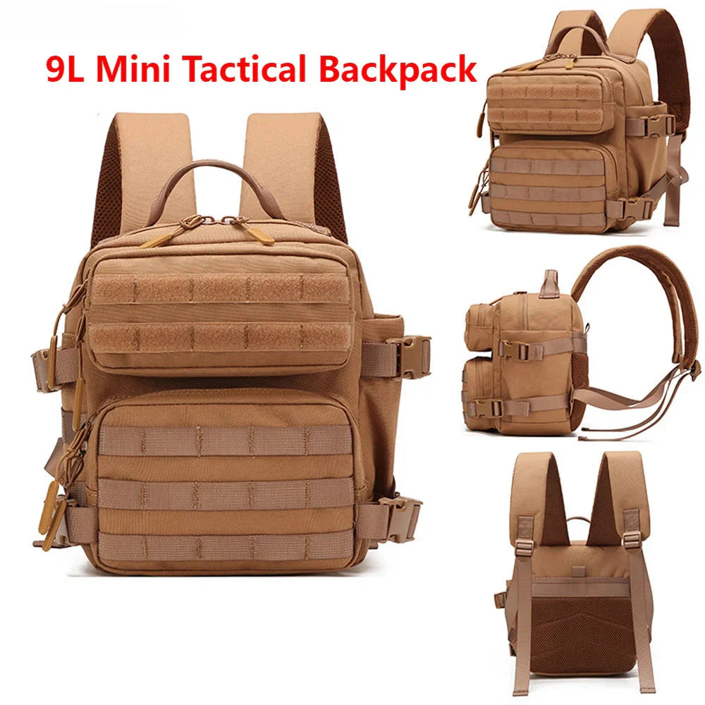 NNEOBA 9L Tactical Sport Backpack Bug Out Bag Khaki