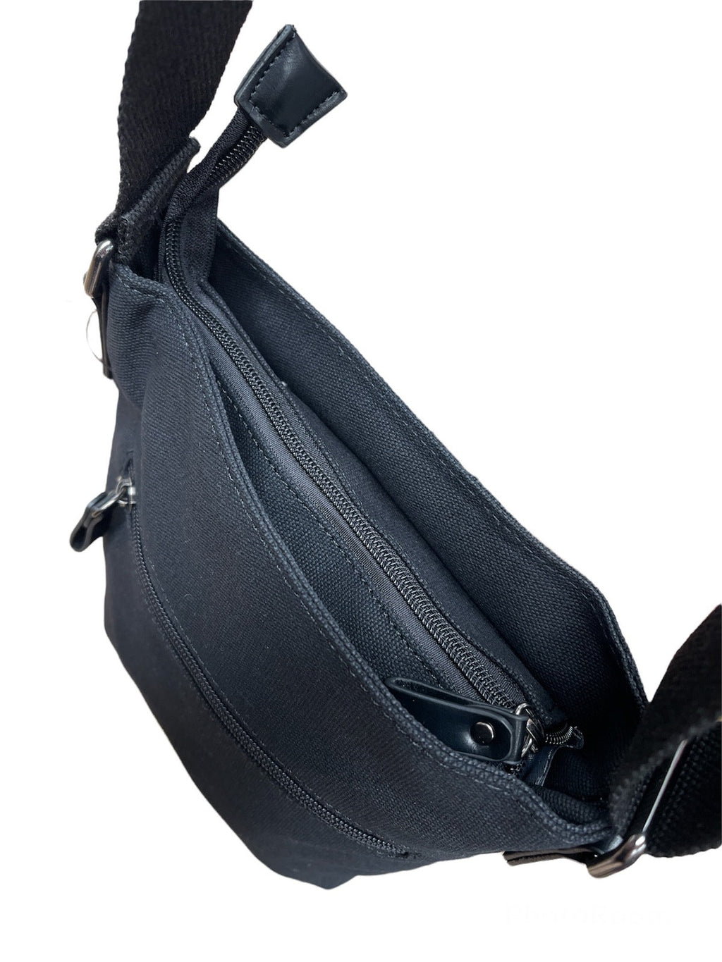 NNEDSZ FIB Byron Cotton Canvas Sling Bag Shoulder Travel - Black
