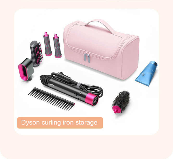 NNEDSZ Blue Portable Hair Styling Tool Organizer - Travel Storage Bag with Compartments