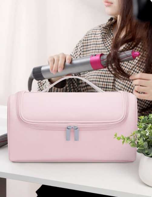 NNEDSZ Blue Portable Hair Styling Tool Organizer - Travel Storage Bag with Compartments