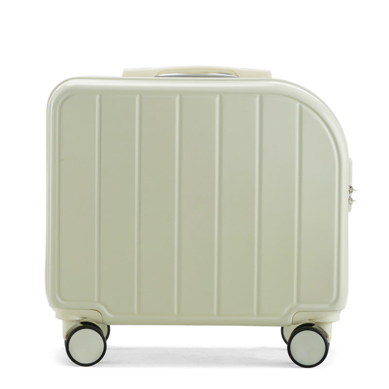 NNEDSZ Beige Compact 18-Inch Carry-On Suitcase | Lightweight ABS Hardside Spinner Luggage