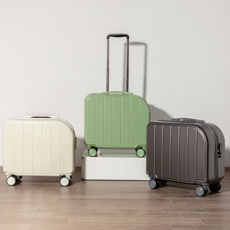 NNEDSZ Beige Compact 18-Inch Carry-On Suitcase | Lightweight ABS Hardside Spinner Luggage