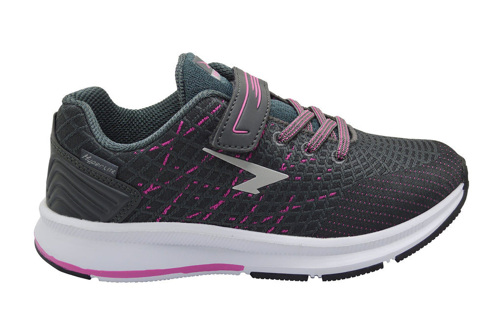 Weave Girls V Strap Runner - Charcoal Fuchsia