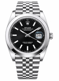 Rolex Datejust 41 Black ‘Sticks’ Dial Oystersteel Smooth Jubilee 126300 | 2025 | 41mm