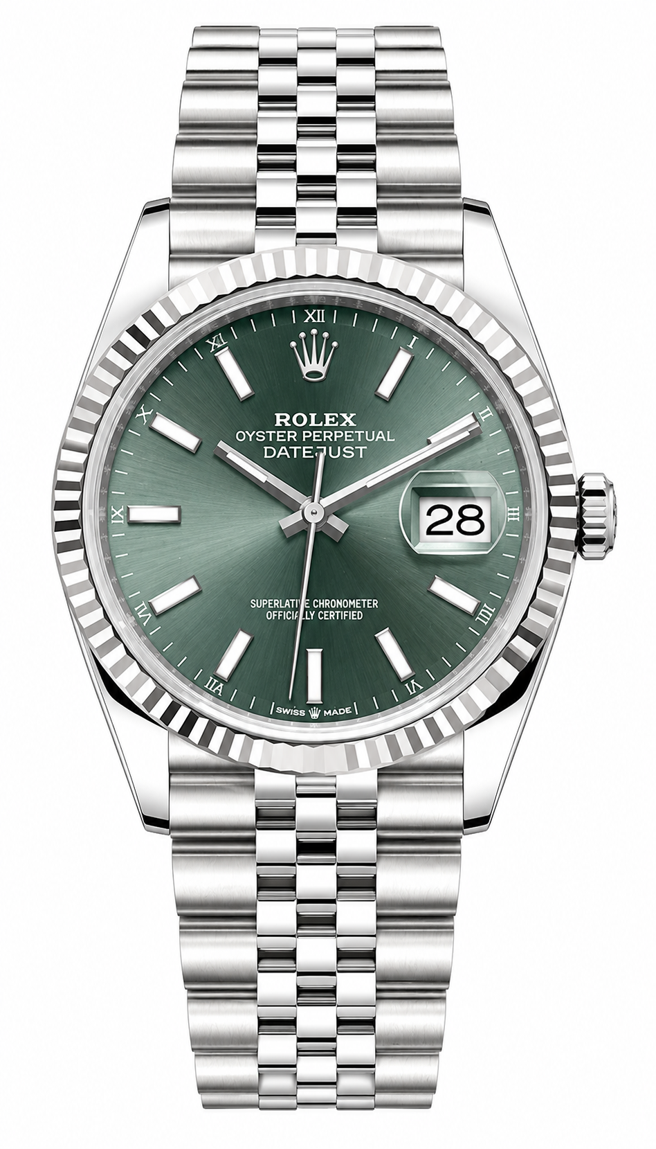 Rolex Datejust 36 Mint Green Dial Fluted Jubilee 126234 | 2025 | 36mm