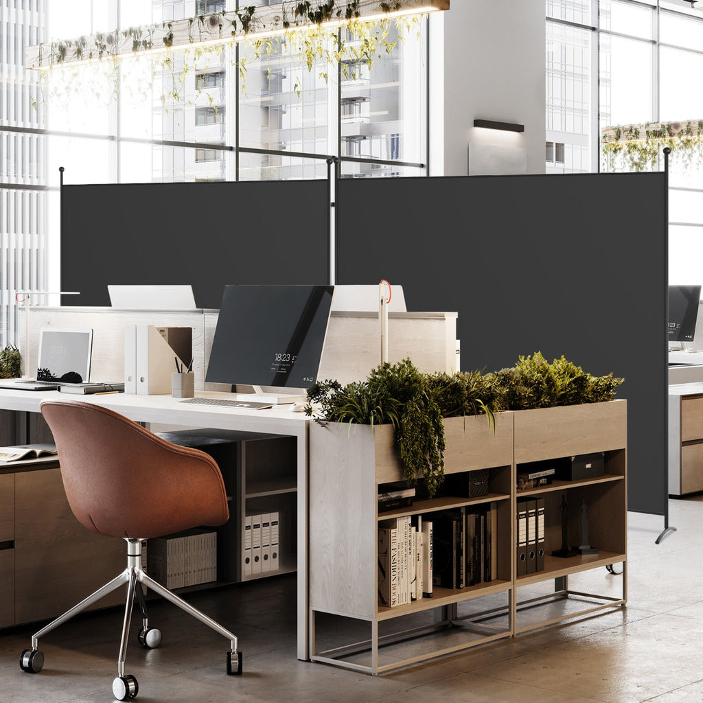 NNECW Single Panel Room Divider with Curved Support Feet for Home/Office-Black