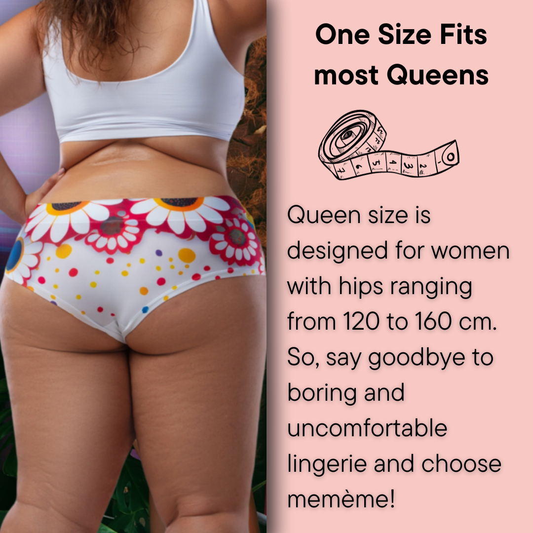 Memème Women’s Ultra-Comfortable JEANS– Tropic - Queen Size Panties | Breathable Cotton Crotch, Stretchy Fit